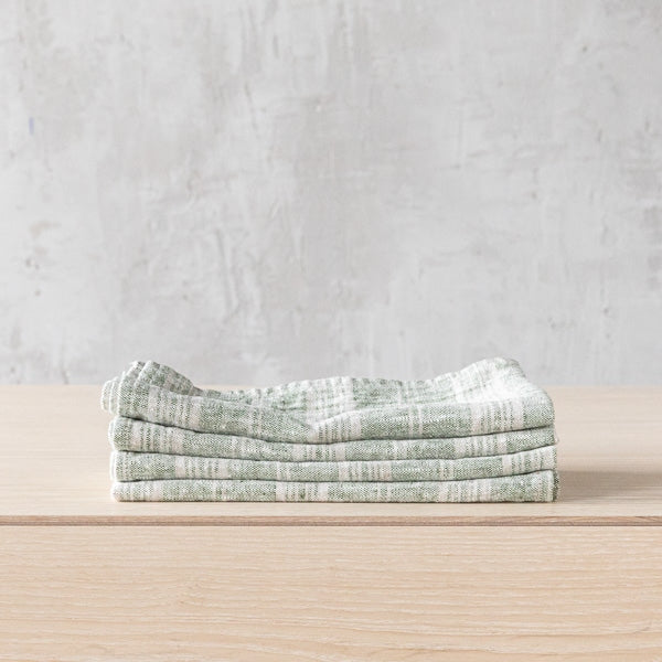 Multistripe Napkin, Forest Green and Natural, Set of 4