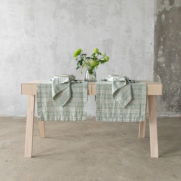 Multistripe Napkin, Forest Green and Natural, Set of 4