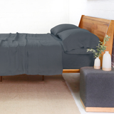 Belgian Linen King Sheet Set, Navy