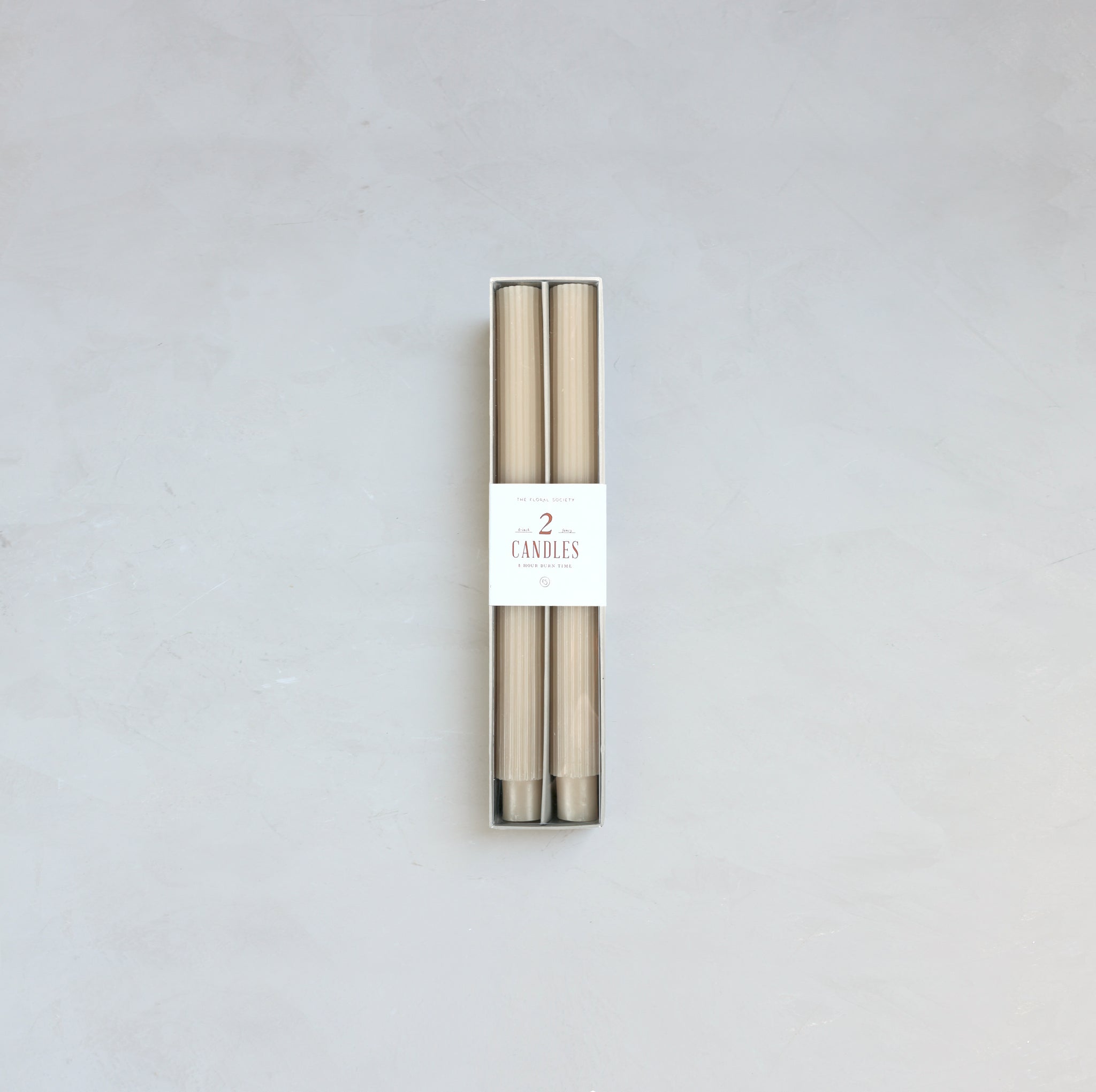 Ribbed Taper Candle, Set of 2, Parchment
