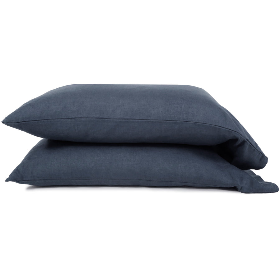 Belgian Linen Queen Sheet Set, Navy