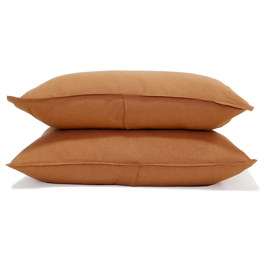 Parker Linen King Duvet Set, Terra Cotta