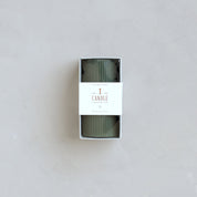 Ribbed Pillar Candle, Moss