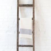 Riviera Striped Cotton Hand Towel, Natural with Navy