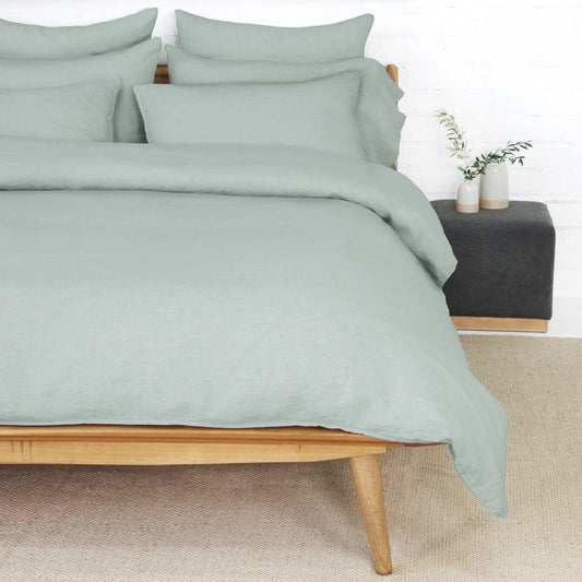 Parker Linen King Duvet Set, Sage