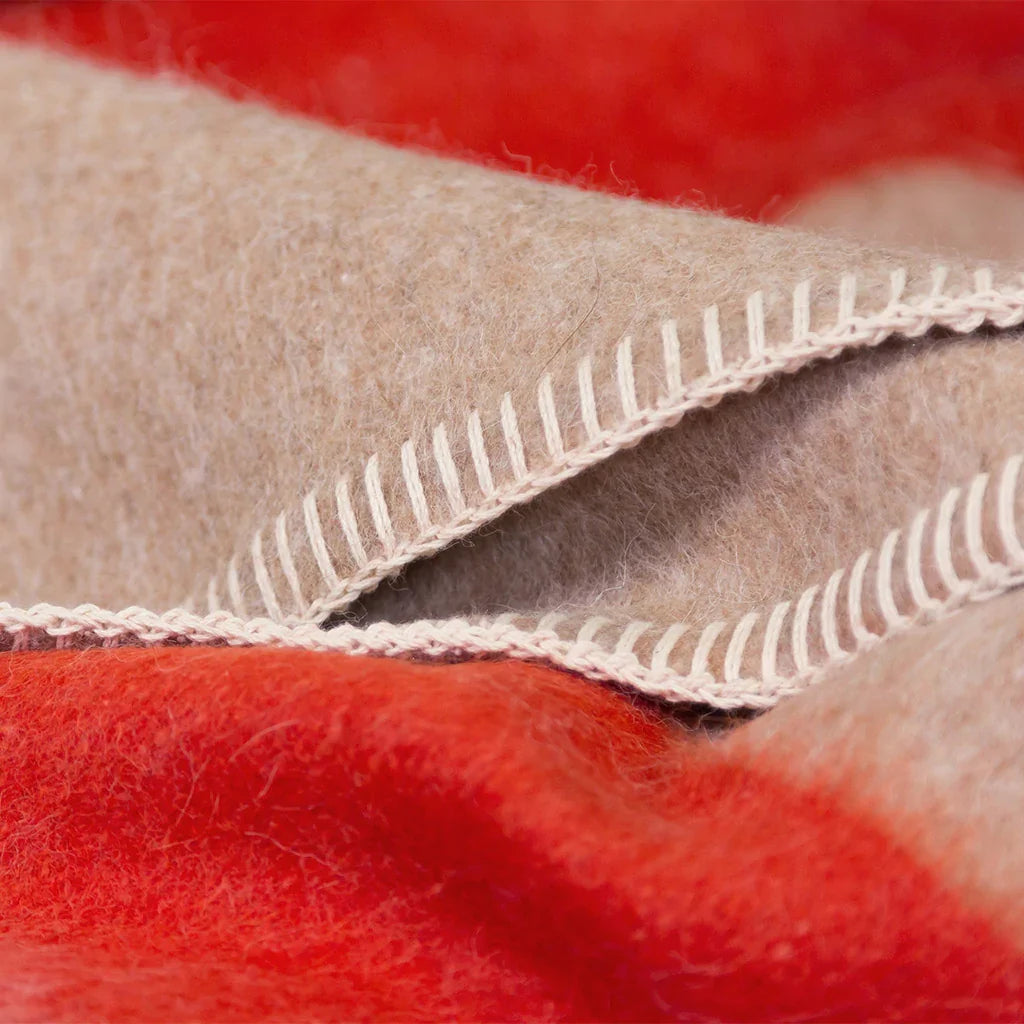 Siempre Blanket, Sand with Red Stripe