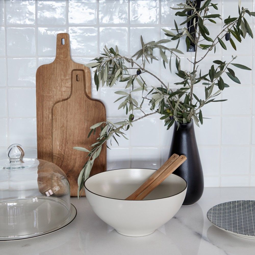 Augusta Serving bowl, Natural with Black