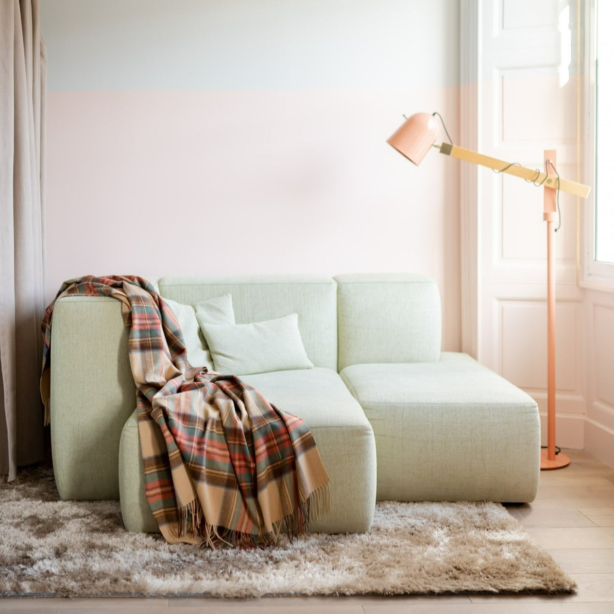 Cashmere Knee Blanket in Stewart Dress Antique Tartan