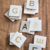 Verona Marble Monogram Coasters Set of 4 - Letter A