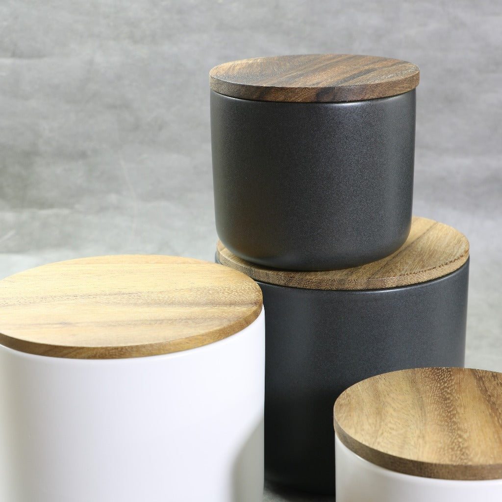 Brampton Stoneware Large Canister, Black