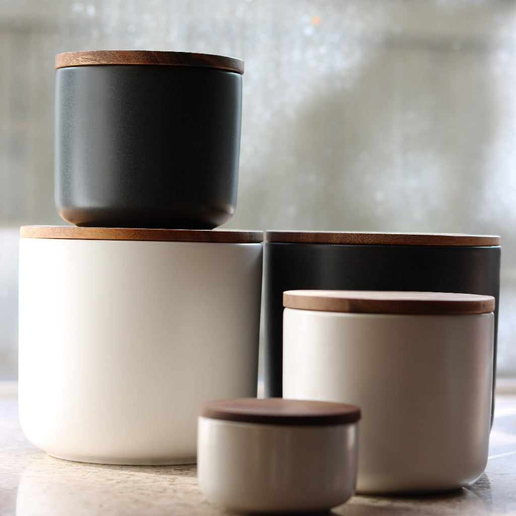 Brampton Stoneware Large Canister, Black