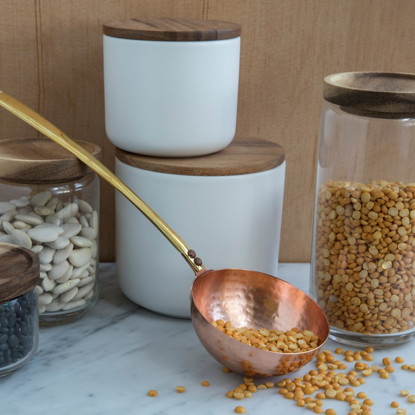 Brampton Stoneware Canister, White, Medium