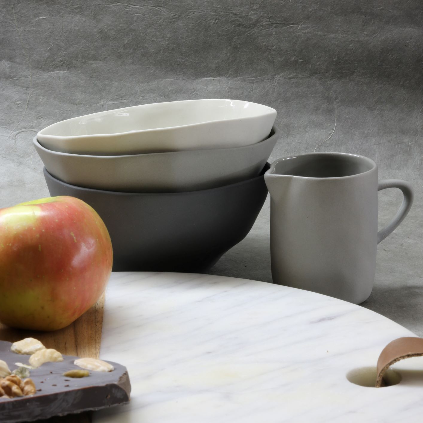 Tam Stoneware Dessert Bowl, Sterling, Set of 4