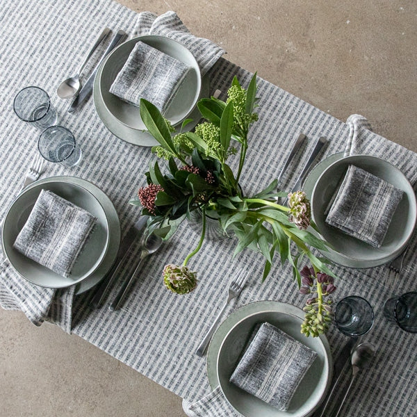 Brittany Tablecloth, Black and Natural