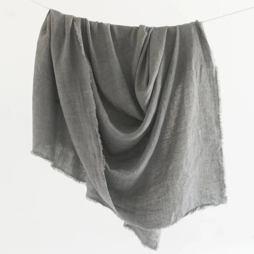 Stone Washed Linen Tablecloth, Grey