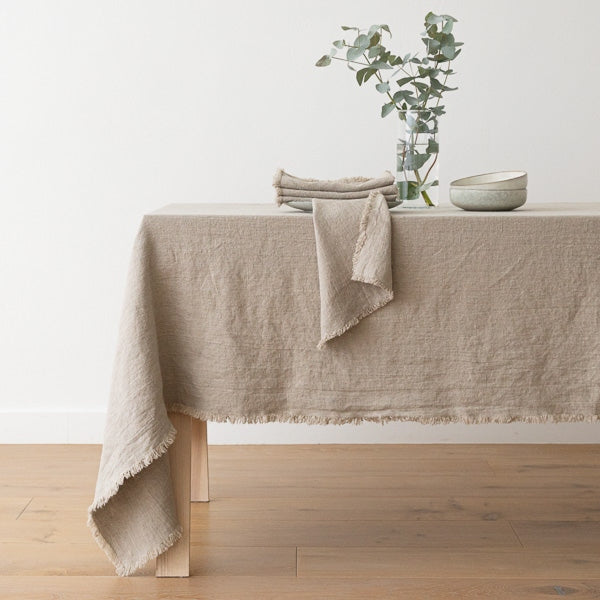 Terra Fringe Tablecloth, Natural