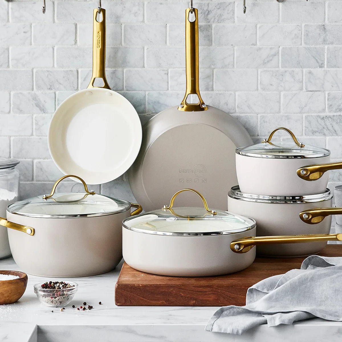 Reserve Cookware 10 Piece Set, Taupe