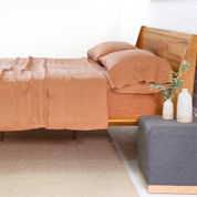 Belgian Linen King Sheet Set, Terra Cotta