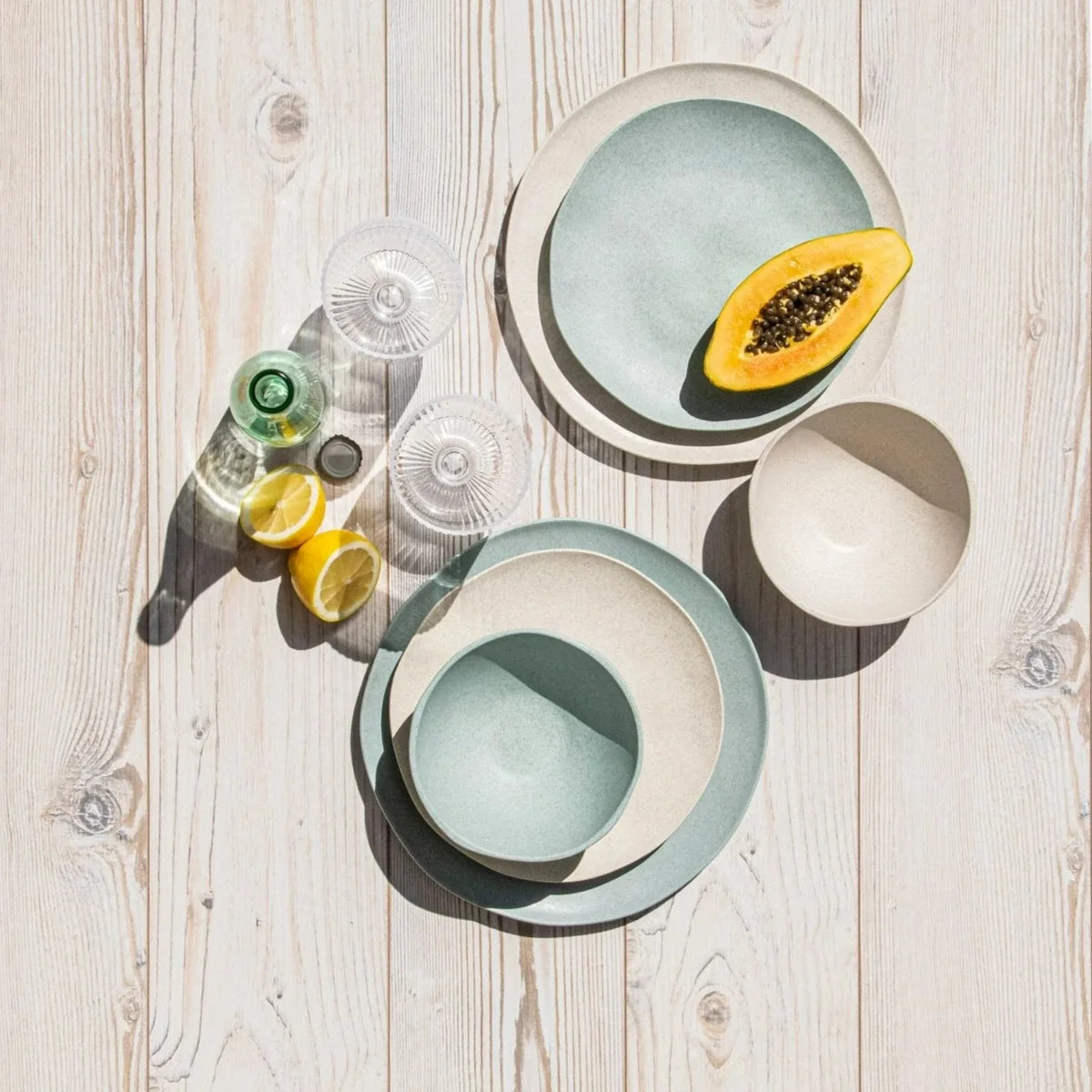 Al Fresco Organic Dinner Plate, Sage Green, Set of 4