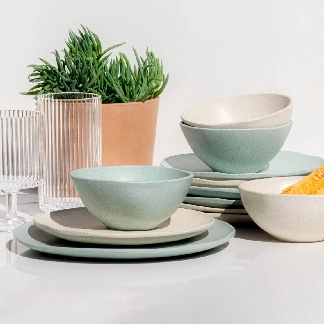 Al Fresco Organic Dinner Plate, Sage Green, Set of 4