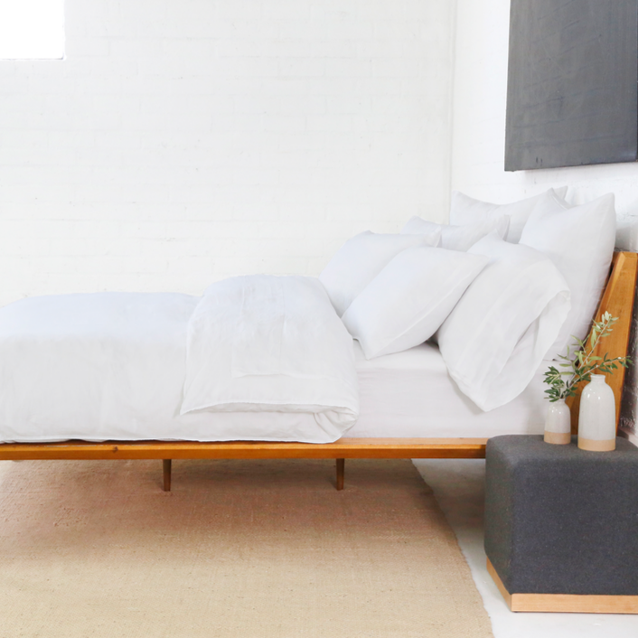 Parker Linen King Duvet Set, White