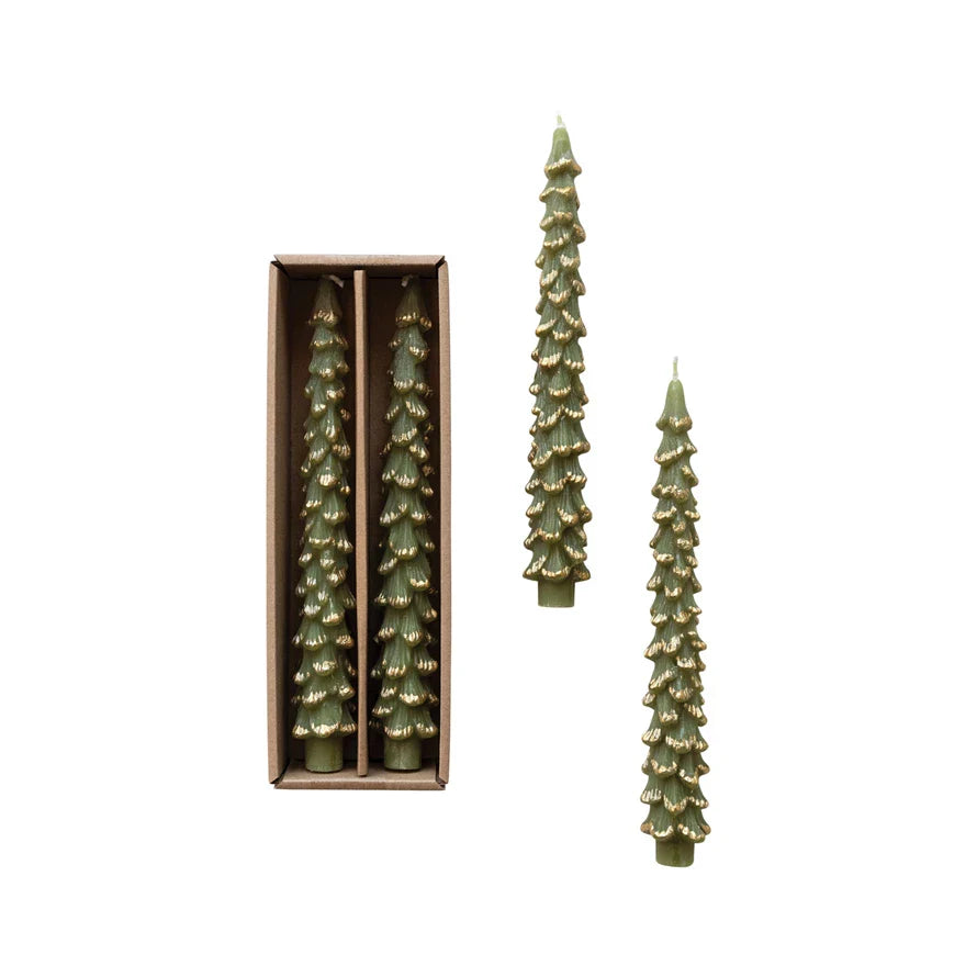Enchanted Evergreen Long Candles, Set of 2