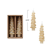 Winter Wonder Short Tree Candles, Set of 2