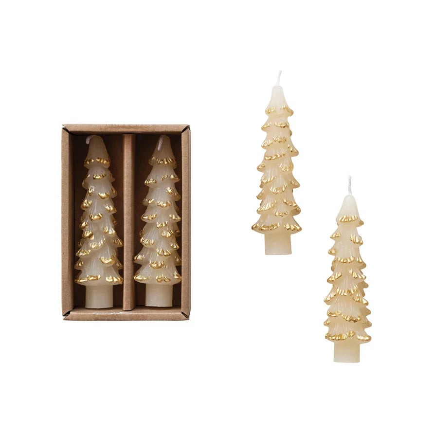 Winter Wonder Short Tree Candles, Set of 2