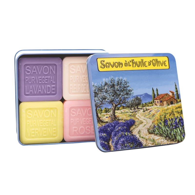 100g Soaps in Tin Box - Provence Landscape (Set of 4)