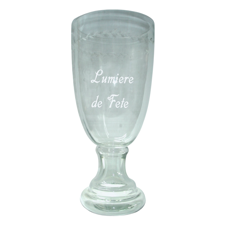 Footed Glass Flower Vase "Lumiere de Fete"