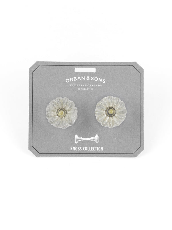 Orban & Sons Clear Sunflower Knobs (Set of 4) - French Dry Goods