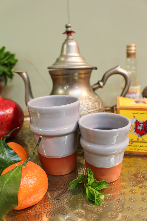 Terracotta Teacups Gray Medium (Set of 4) - Le Marché Pop Up