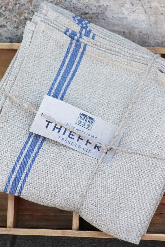 [IGNORE-TURNED INTO VARIANT] Thieffry Blue Monogramme Linen Tablecloth (68" x 110")