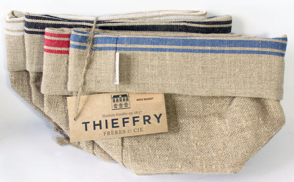 Thieffry Red Monogramme Linen Bread Bag - French Dry Goods