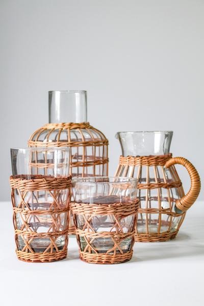 Rattan Cage Wide Tumber (Set of 6) - Le Marché Pop Up