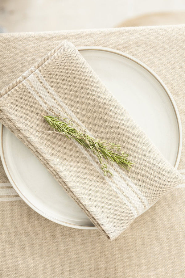 Thieffry White Monogramme Linen Napkin (21" x 20") - Set of 2 - French Dry Goods