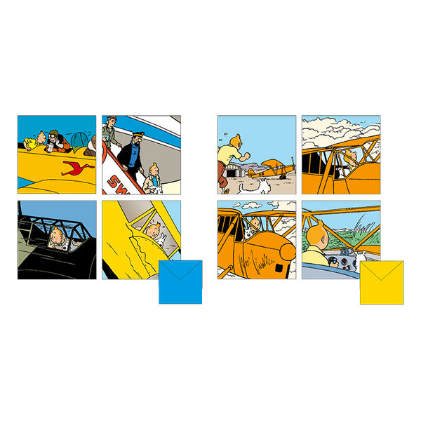 Tintin Greeting Cards: Planes Theme (Set of 8)